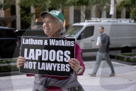 Demonstrators Protest Law Firms That Cut Deals With Trump