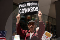 Demonstrators Protest Law Firms That Cut Deals With Trump