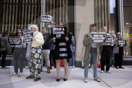 Demonstrators Protest Law Firms That Cut Deals With Trump