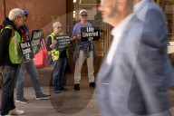 Demonstrators Protest Law Firms That Cut Deals With Trump