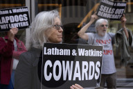Demonstrators Protest Law Firms That Cut Deals With Trump