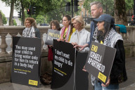 Artists Protest Outside Downing Street Calling For Action Over Crisis In Gaza