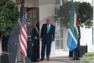 President Donald Trump Greets South African President Cyril Ramaphosa On May 21, 2025. 