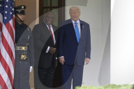 DC: Presidents Trump and Ramaphosa  hold a White House Arrivals