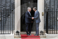 Ministers arrive in Downing Street in London, UK.