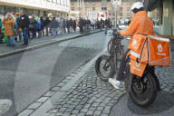 Lieferando Courier On E-Bike
