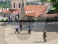Police Patrol At Prague Castle