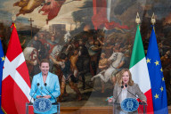 Italy's Prime Minister Giorgia Meloni Welcomes Denmark's Prime Minister Mette Frederiksen
