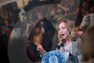 Italy's Prime Minister Giorgia Meloni Welcomes Denmark's Prime Minister Mette Frederiksen