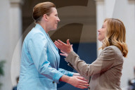 Italy's Prime Minister Giorgia Meloni Welcomes Denmark's Prime Minister Mette Frederiksen