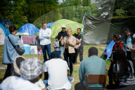 Congresswoman Clémentine Autain Visits The Parc Maurepas Refugee Camp