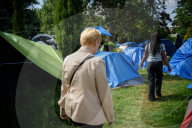 Congresswoman Clémentine Autain Visits The Parc Maurepas Refugee Camp