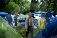 Congresswoman Clémentine Autain Visits The Parc Maurepas Refugee Camp