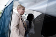 Congresswoman Clémentine Autain Visits The Parc Maurepas Refugee Camp