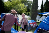 Congresswoman Clémentine Autain Visits The Parc Maurepas Refugee Camp