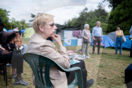 Congresswoman Clémentine Autain Visits The Parc Maurepas Refugee Camp