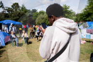 Congresswoman Clémentine Autain Visits The Parc Maurepas Refugee Camp