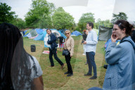 Congresswoman Clémentine Autain Visits The Parc Maurepas Refugee Camp