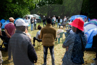 Congresswoman Clémentine Autain Visits The Parc Maurepas Refugee Camp