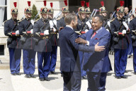 France's President Emmanuel Macron Welcomes President Of Congo Denis Sassou N'Guesso 