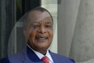 France's President Emmanuel Macron Welcomes President Of Congo Denis Sassou N'Guesso 