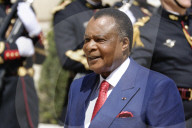 France's President Emmanuel Macron Welcomes President Of Congo Denis Sassou N'Guesso 