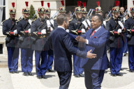 France's President Emmanuel Macron Welcomes President Of Congo Denis Sassou N'Guesso 