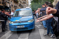 French Taxi Drivers Block Paris Street to Protest Health Transport Pricing Plan