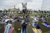 Pilates Exercises At Sanam Luang.