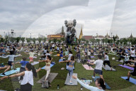 Pilates Exercises At Sanam Luang.