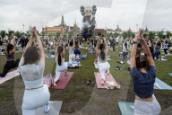 Pilates Exercises At Sanam Luang.
