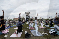 Pilates Exercises At Sanam Luang.