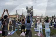Pilates Exercises At Sanam Luang.