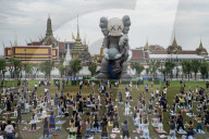 Pilates Exercises At Sanam Luang.