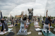 Pilates Exercises At Sanam Luang.
