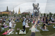 Pilates Exercises At Sanam Luang.