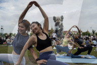 Pilates Exercises At Sanam Luang.