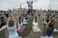 Pilates Exercises At Sanam Luang.
