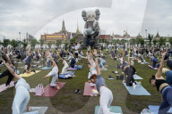 Pilates Exercises At Sanam Luang.