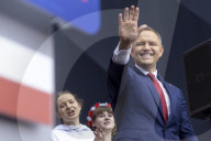 Candidates Hold Rival Marches In Warsaw Ahead Of Poland's Presidential Election Runoff