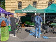 Greenpeace Info Stand At Public Event