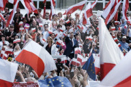 Candidates Hold Rival Marches In Warsaw Ahead Of Poland's Presidential Election Runoff