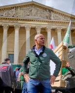 France's FNSEA Chief Arnaud Rousseau Joins Farmers' Protest Outside National Assembly in Paris