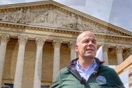 France's FNSEA Chief Arnaud Rousseau Joins Farmers' Protest Outside National Assembly in Paris