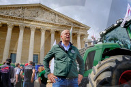 France's FNSEA Chief Arnaud Rousseau Joins Farmers' Protest Outside National Assembly in Paris