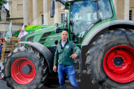 France's FNSEA Chief Arnaud Rousseau Joins Farmers' Protest Outside National Assembly in Paris