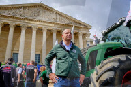 France's FNSEA Chief Arnaud Rousseau Joins Farmers' Protest Outside National Assembly in Paris