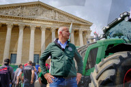 France's FNSEA Chief Arnaud Rousseau Joins Farmers' Protest Outside National Assembly in Paris