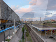 ZOB Munich And Hackerbruecke Train Station At Sunset