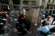 Lashes With The Police During The Demonstration Against The Security Decree In Rome